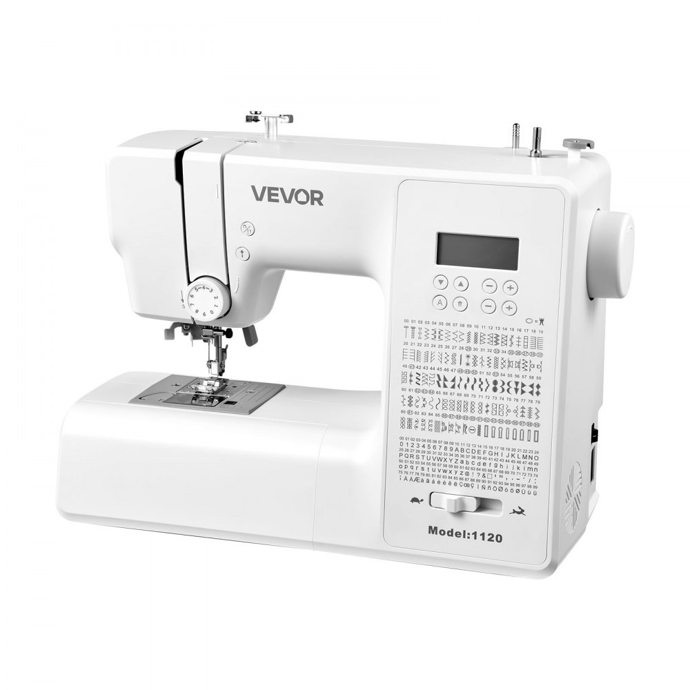 VEVOR Computerized Sewing Machine, 200 Stitch Applications, with LCD Screen, Foot Pedal and LED Light, Heavy-Duty Metal Frame, Digital Sewing Machine with Powerful Motor for Crafts and Mending