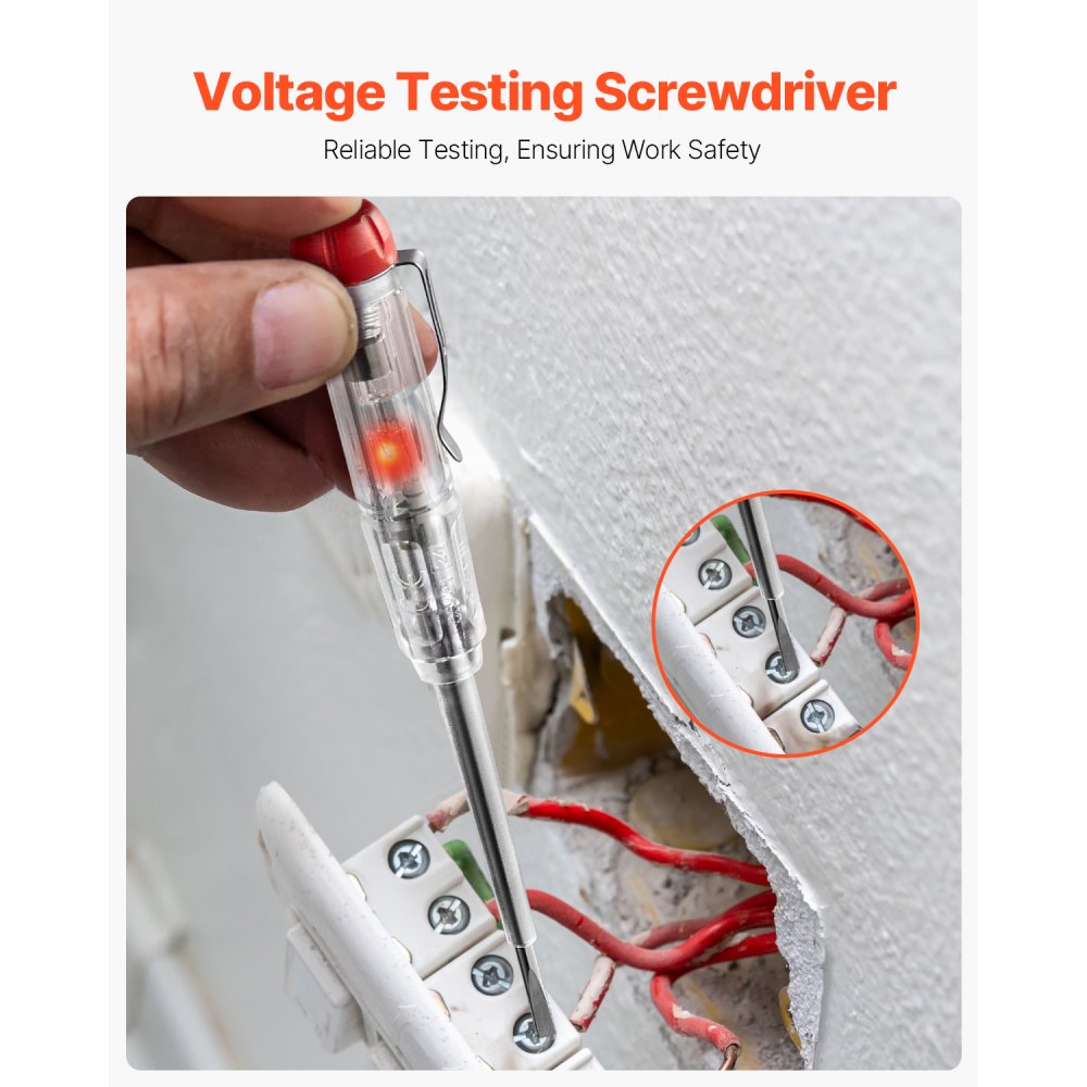 VEVOR Geïsoleerde Schroevendraaierset, 11-delig. Professionele elektrische schroevendraaierset, geïsoleerde gereedschapset voor elektriciens, met magnetische kruiskopschroevendraaiers.