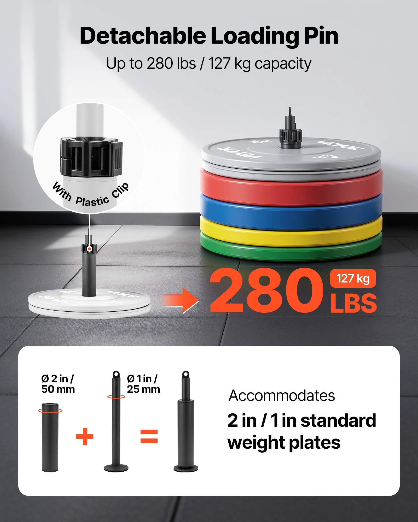 VEVOR Pulley System, 1 PC LAT and Lift Pulley System, Gym Rack Pulleys Attachment with two Steel Cables, Short Bar, Dual Grip Handles, Cable Machine for Bicep, Shoulder, Back, Up to 127 kg Capacity