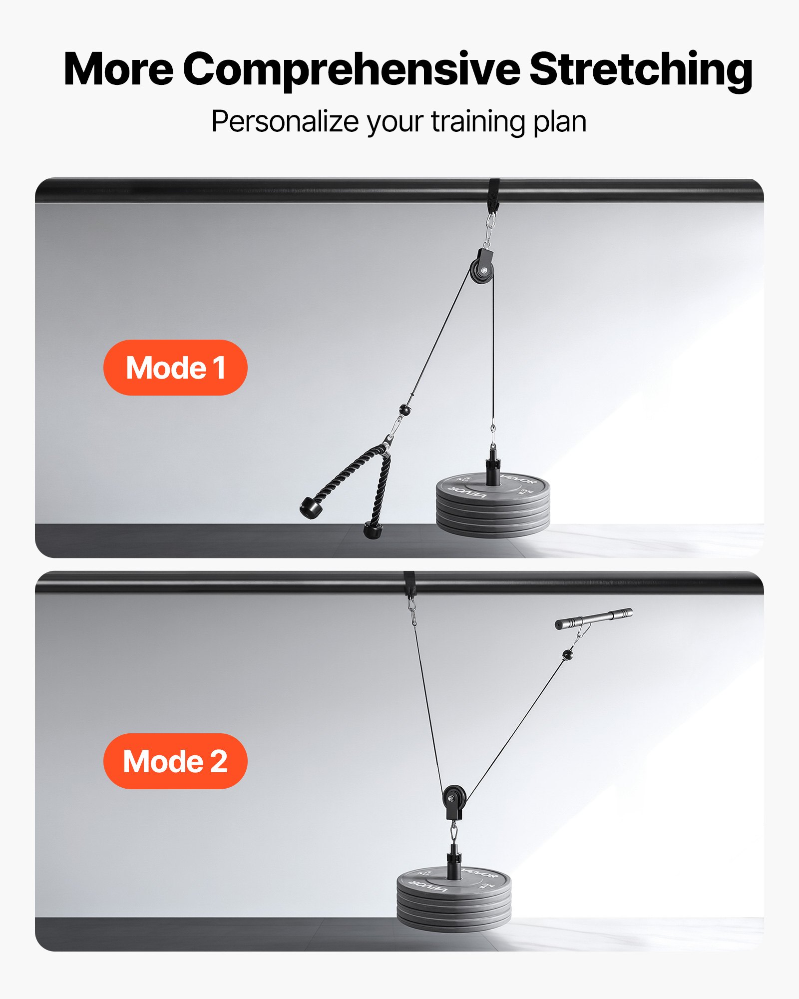 VEVOR Kabelkatrol, 1 stuk Lat Pulldown, draagvermogen tot 127 kg, krachttrainingsapparaat met lat pulldownstang en kabelsysteem, oefeningen voor armen, rug en schouders, doe-het-zelf lat pulldowntoren voor thuisgyms en fitnesscentra.