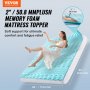 VEVOR Mattress Topper, Queen Size, 50.8 mm Thickness, Memory Foam Mattress Pad, Cooling Gel Infusion, Compressed Package for Quick Setup, 7 Comfort Zones for Pressure Relief, Comfy Support for Any Bed