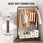 VEVOR Clothes Rack, Heavy Duty Clothing Garment Rack with Hanging Rod and Bottom Storage Area, Clothing Rack for Bedroom Guest Room