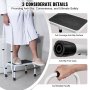 VEVOR Step Stool 1-Step 150KG Capacity, 3 Adjustable Height with Handle Steel Step Ladder, Portable Toddler Step Stools for Adults, Non-Slip Sturdy Step Ladders for Office, RVs, Pets