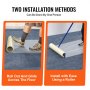 two easy installation methods for VEVOR carpet protection film: roll out by foot or install with a roller.