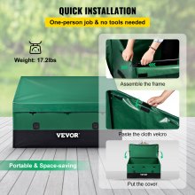 VEOVR Outdoor Storage Box, 230 Gallon Waterproof PE Tarpaulin Deck Box with Galvanized Frame, All-Weather Protection & Portable, for Camping, Garden, Poolside, and Yard, Brown & Blue