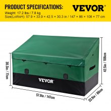 VEOVR Outdoor Storage Box, 230 Gallon Waterproof PE Tarpaulin Deck Box with Galvanized Frame, All-Weather Protection & Portable, for Camping, Garden, Poolside, and Yard, Brown & Blue