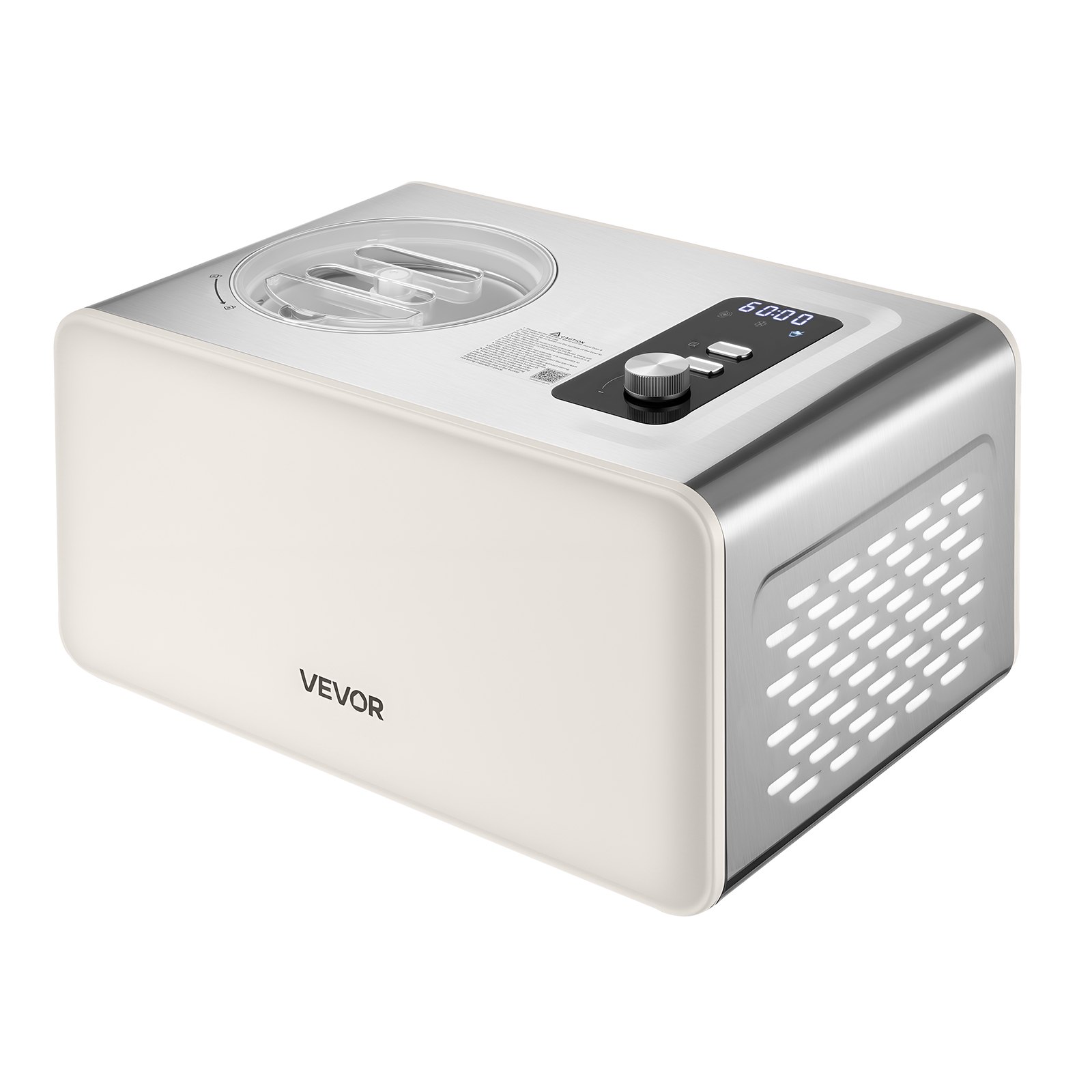 VEVOR Automatische ijsmachine 2 liter met ingebouwde compressor (150 W) zonder voorvriezen, ijsmachine met 3 standen, elektrische ijsmachine, bevroren sorbetmaker voor thuiskeuken