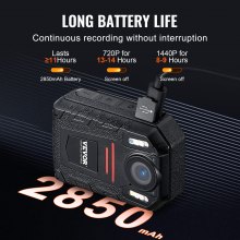 VEVOR 1440P Politie Lichaamscamera 64G Body Cam met 2850mAh Batterij Nachtzicht