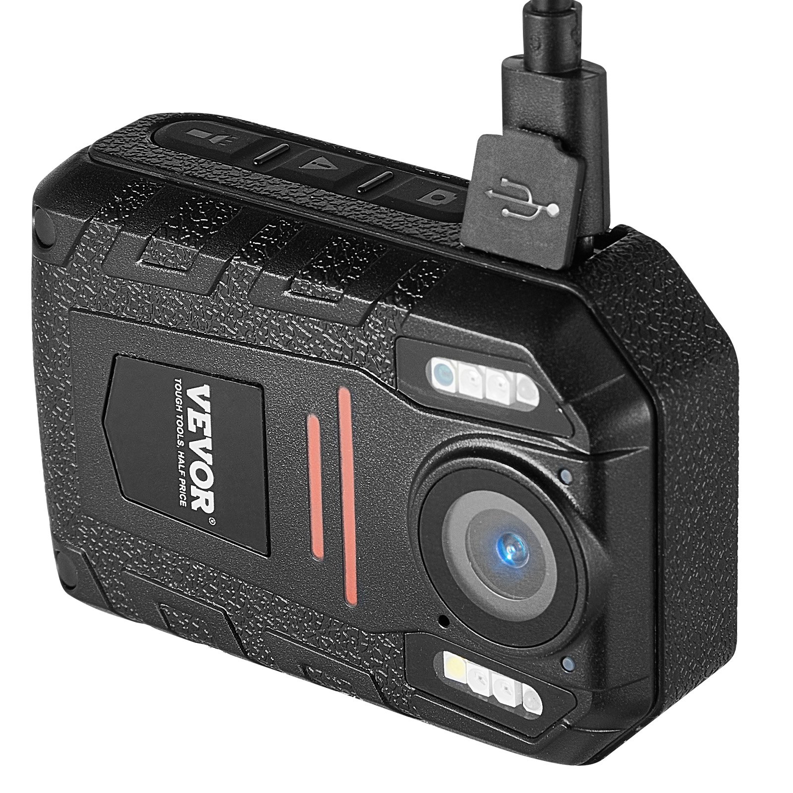 VEVOR 1440P HD Police Body Camera, 64GB Body Cam with Audio Video Recording Picture, Built-in 2850 mAh Battery, 2.0" LCD, Infrared Night Vision, Waterproof Personal Body Cam for Law Enforcement