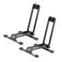 VEVOR Bike Racks 2 Pack, Fits 20 to 29 Inch Mountain & Road Bikes, Alloy Steel Rust-Resistant Bike Floor Stand Rack, Foldable Bicycle Stand for Entryway, Garage, Home Bikes Parking & Storage, Black