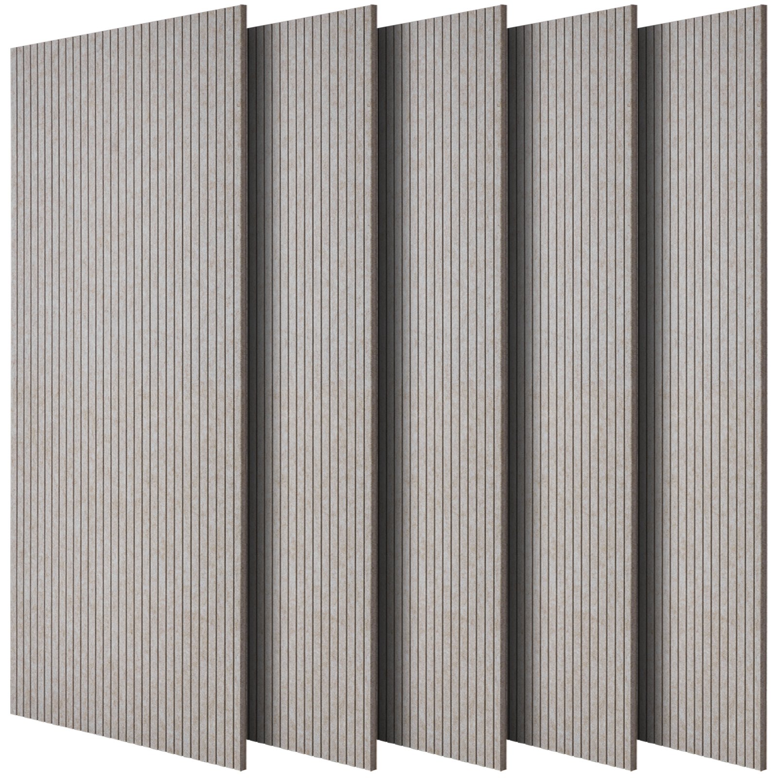 VEVOR 5 Pack Acoustic Panels with Self Adhesive, 47.2 x 23.6 x 0.4 inch Sound Proof Foam Panels, Polyester Fiber Soundproof Wall Panels High Density, for Home, Studio, Office, Theater, Camel