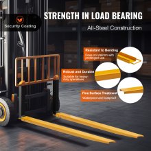VEVOR Set van 2 vorkverlengingen Tandverlenging van 2130 mm Laadvermogen van 1,815 ton Vorktanden Q235 Koolstofstaal Eendelig ontwerp Palletvorkverlenging Compatibel met vorken van 106 mm