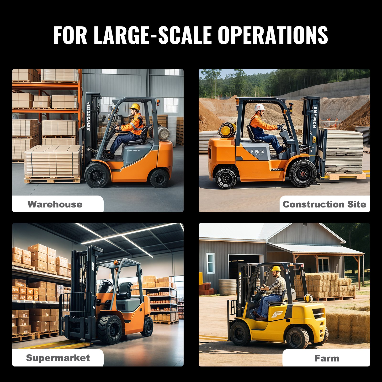 VEVOR Set van 2 vorkverlengstukken 2440 mm tandverlengstuk 1.815 ton capaciteit vorken Q235 koolstofstaal eendelig ontwerp palletvorkverlengstuk compatibel met 152,4 mm vorken