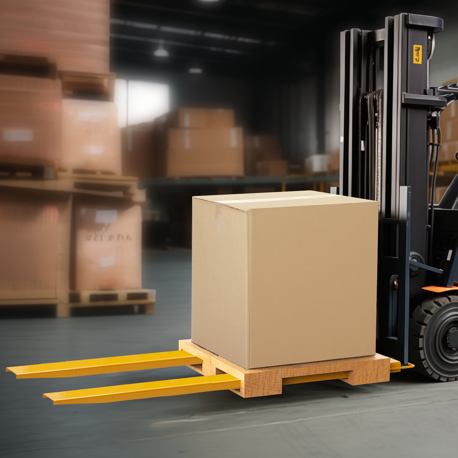 VEVOR Set van 2 vorkverlengstukken 2440 mm tandverlengstuk 1.815 ton capaciteit vorken Q235 koolstofstaal eendelig ontwerp palletvorkverlengstuk compatibel met 106 mm vorken