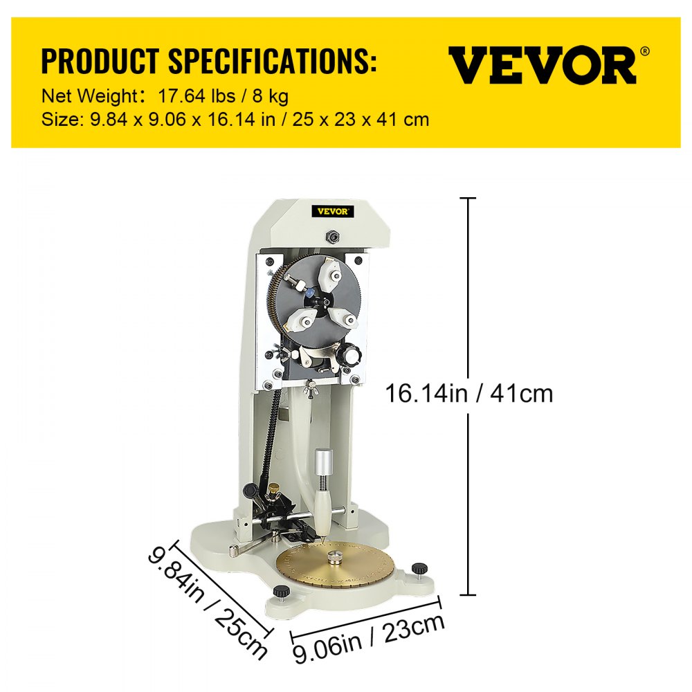 VEVOR Inside Ring Engraver Double Sided Dial Ring Engraver Stamper 1.5mm-2.0mm Character Letter Block Ring Engraving Machine for Rings Inner Engraving