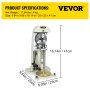VEVOR Inside Ring Engraver Double Sided Dial Ring Engraver Stamper 1.5mm-2.0mm Character Letter Block Ring Engraving Machine for Rings Inner Engraving