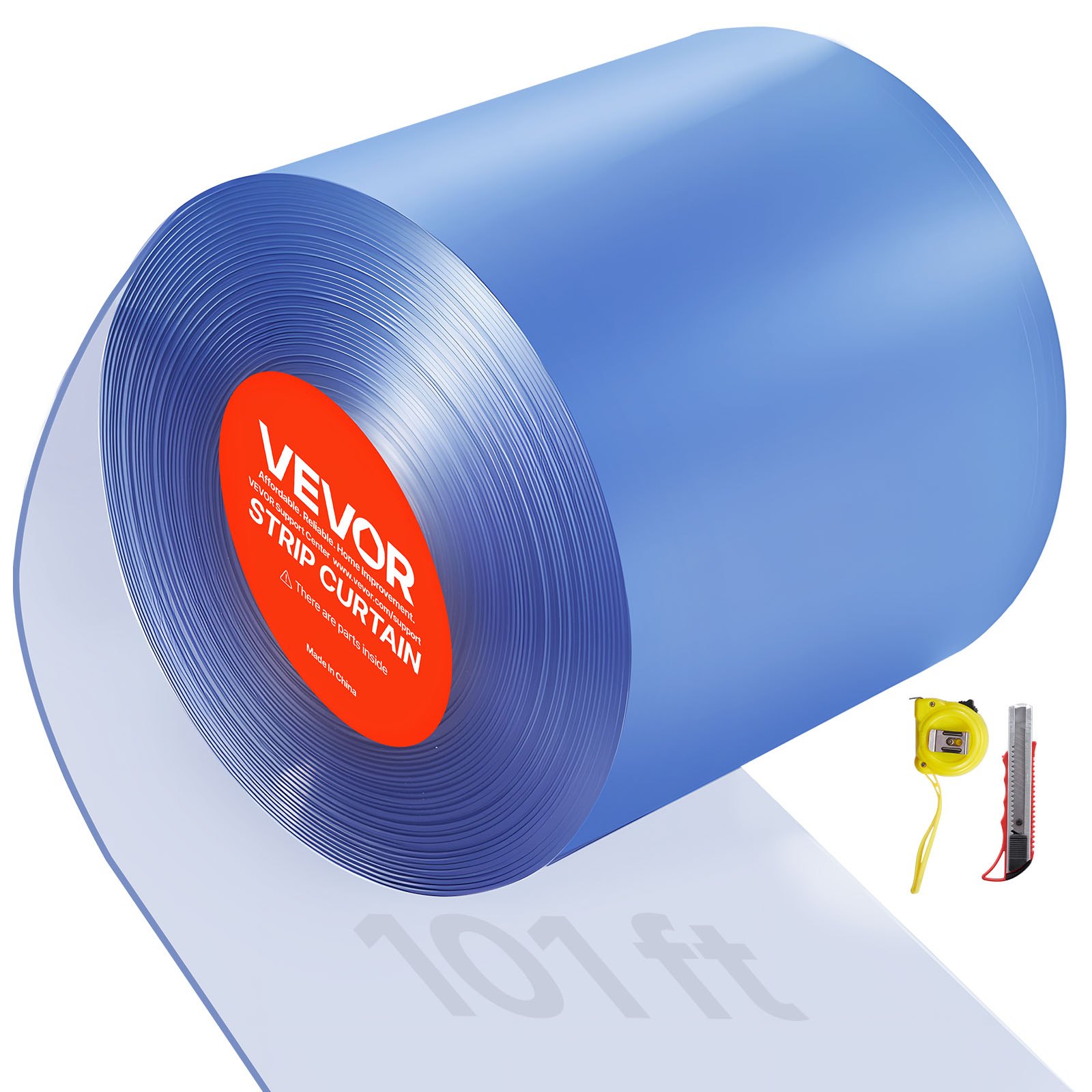 VEVOR PVC-strokengordijn, 30,8 m lang x 0,3 m breed, lamellengordijn, per meter, -55,6 °C tot 30 °C gordijnstrook voor supermarktdeuren, garages en magazijnen, transparant