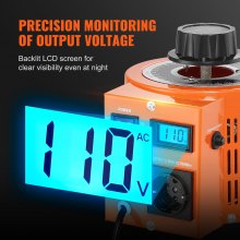 VEVOR 1000VA Variabele spanningsomvormer 3,3 Amp 230V Ingang 0-300V Uitgang AC-spanningsregelaar, 4 extra zekeringen Thermische schakelaar voor thuis, industrieel, kantoor