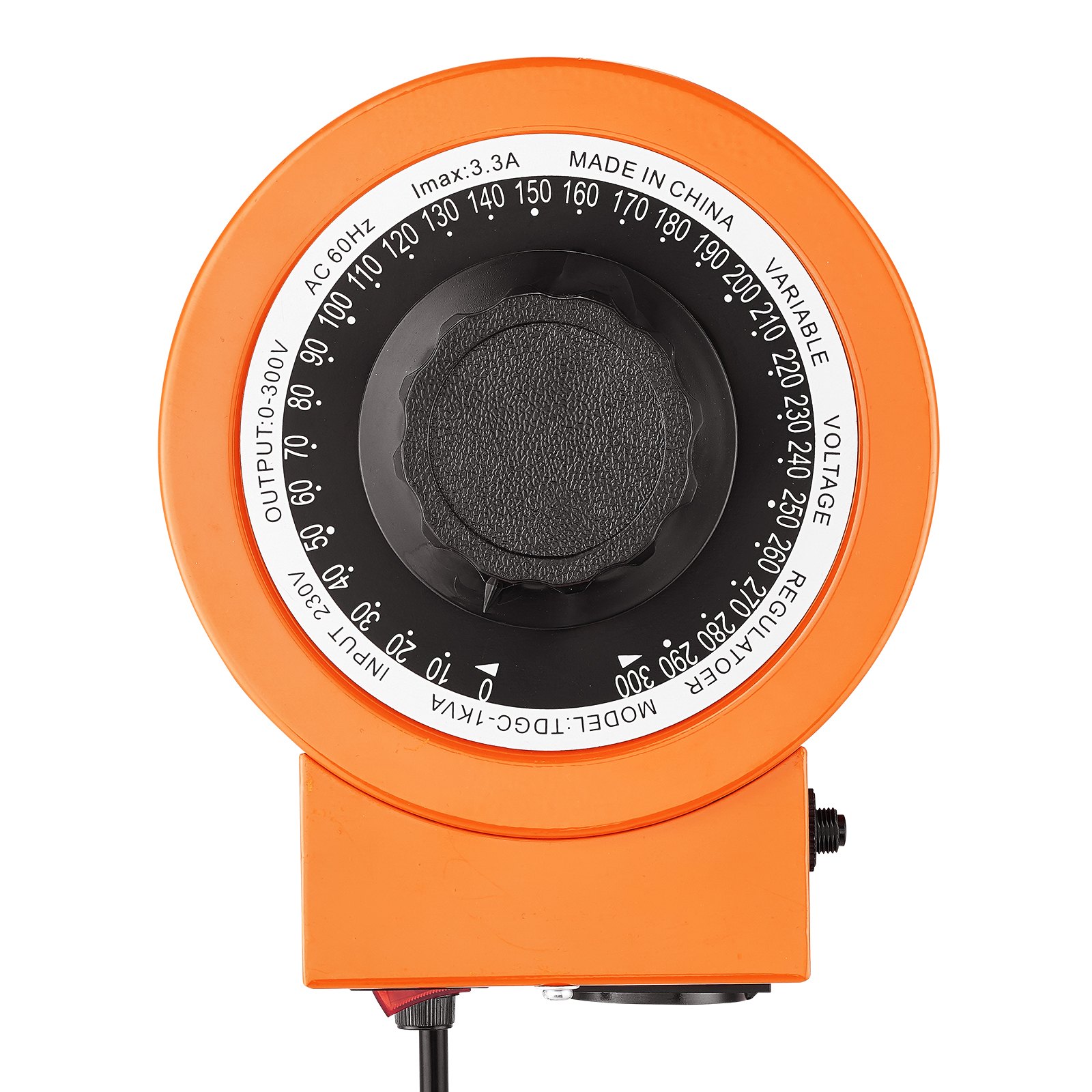 VEVOR 1000VA variabele spanningsomvormer 3,3 ampère, 230V ingang 0-300V uitgang AC-spanningsregelaar, 4 extra zekeringen thermische regelschakelaar voor thuis, industrie, kantoor