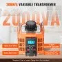 VEVOR 2000VA Auto Variable Voltage Transformer, 6.6 Amp, 230V Input 0-300V Output AC Voltage Regulator, with LCD Display 4 Extra Fuses Thermal Control Switch for Home Industrial Office, CE-Certified