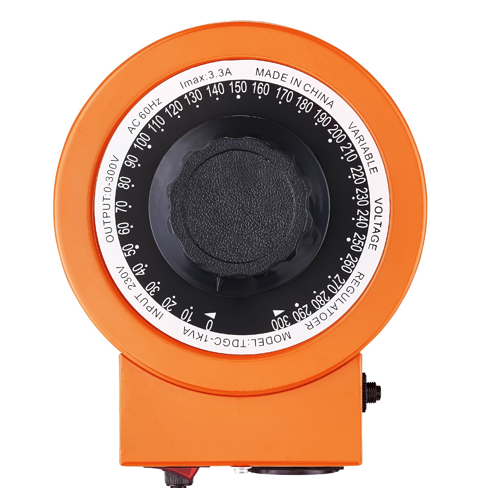 VEVOR 1000VA variabele spanningstransformator, 3,3 ampère, 230 V ingang, 0-300 V uitgang, AC-spanningsregelaar, voeding, met 4 extra zekeringen, voor thuis, industrie en kantoor