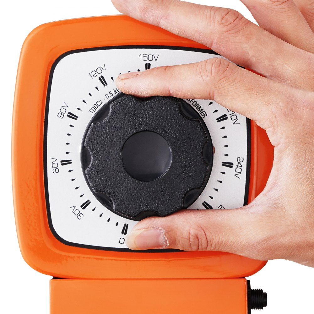 VEVOR 500VA variabele spanningstransformator 1,7A 230V ingang, 0-300V uitgang AC spanningsregelaar voeding met 4 extra zekeringen thermische regelschakelaar voor thuis, industrie en kantoor