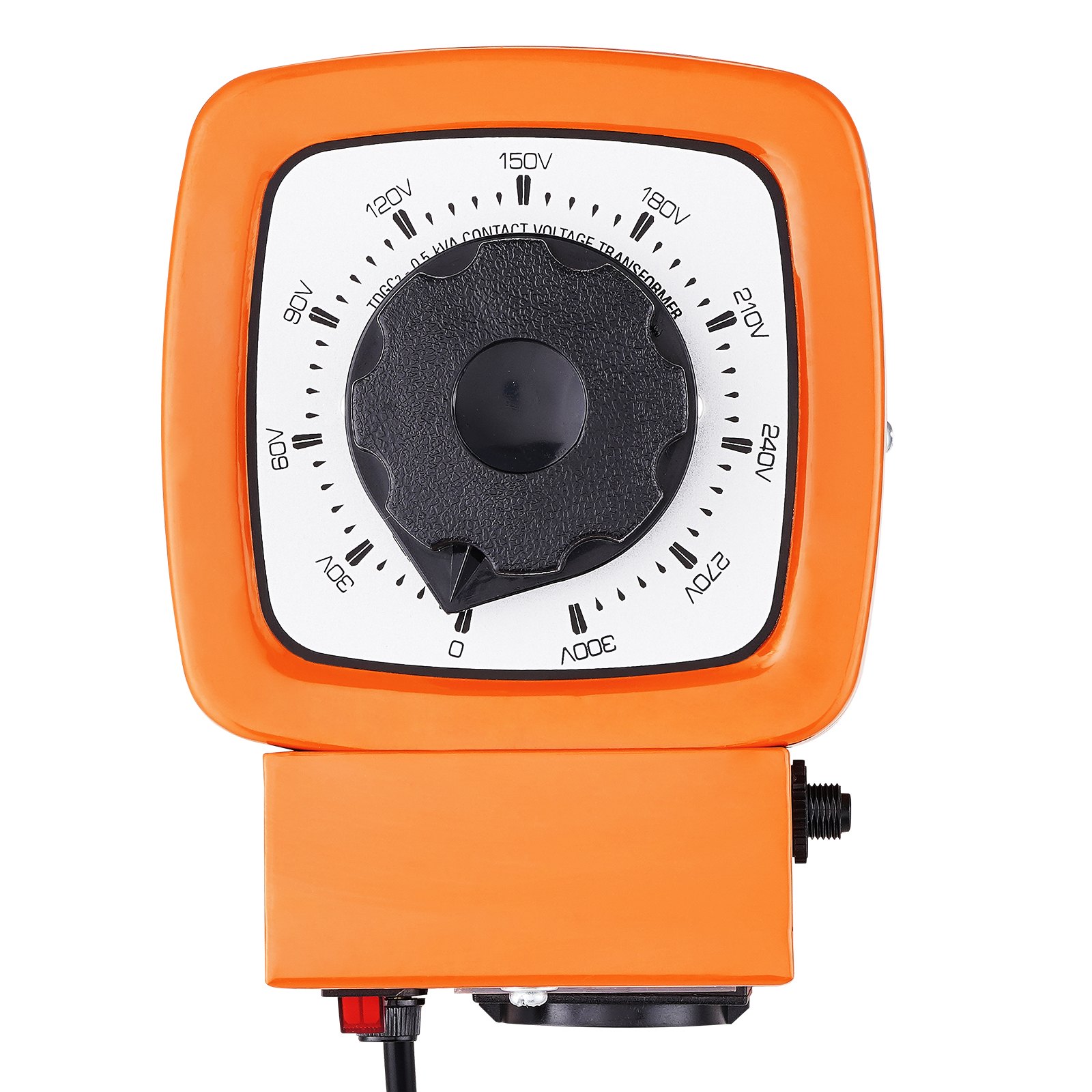 VEVOR 500VA variabele spanningstransformator 1,7A 230V ingang, 0-300V uitgang AC spanningsregelaar voeding met 4 extra zekeringen thermische regelschakelaar voor thuis, industrie en kantoor