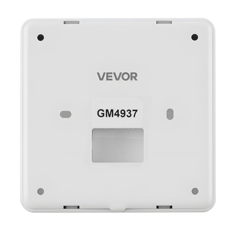 VEVOR Thermostaat 7-daags programmeerbare kamerthermostaat voor warmtepomp, airconditioner, vloerverwarming, LED-scherm met achtergrondverlichting, breed temperatuurbereik van 5 tot 37 °C, wit