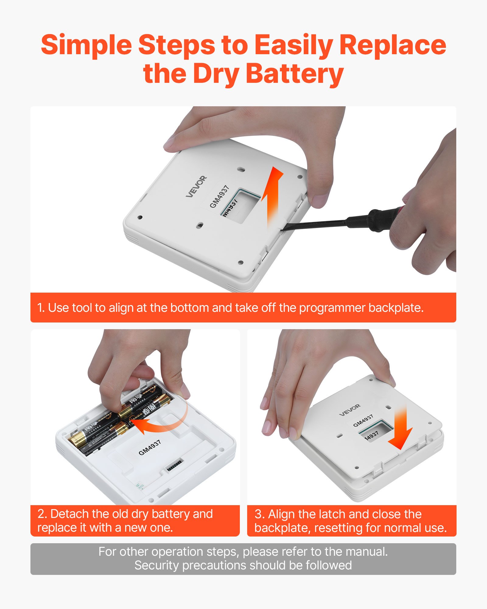 VEVOR Thermostaat 7-daags programmeerbare kamerthermostaat voor warmtepomp, airconditioner, vloerverwarming, LED-scherm met achtergrondverlichting, breed temperatuurbereik van 5 tot 37 °C, wit