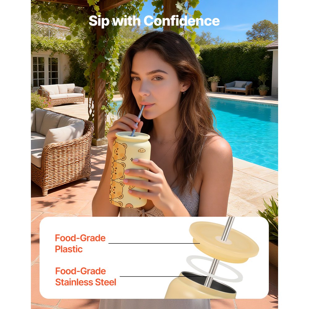 VEVOR Sublimatiebekers 12 stuks (473 ml), meerkleurige roestvrijstalen sublimatie thermosbekers met deksels en rietjes, dubbelwandige geïsoleerde sublimatie drinkflessen voor doe-het-zelf projecten en cadeaus