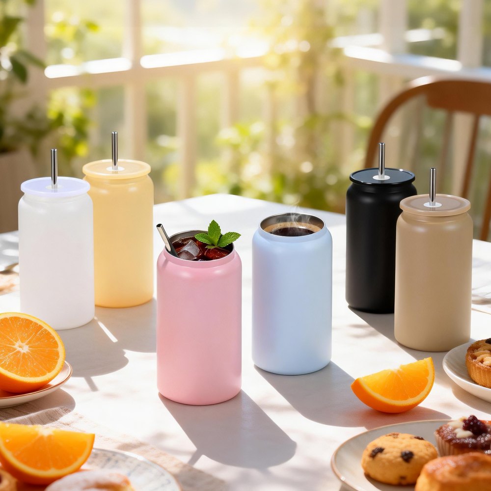 VEVOR Sublimatiebekers 12 stuks (473 ml), meerkleurige roestvrijstalen sublimatie thermosbekers met deksels en rietjes, dubbelwandige geïsoleerde sublimatie drinkflessen voor doe-het-zelf projecten en cadeaus