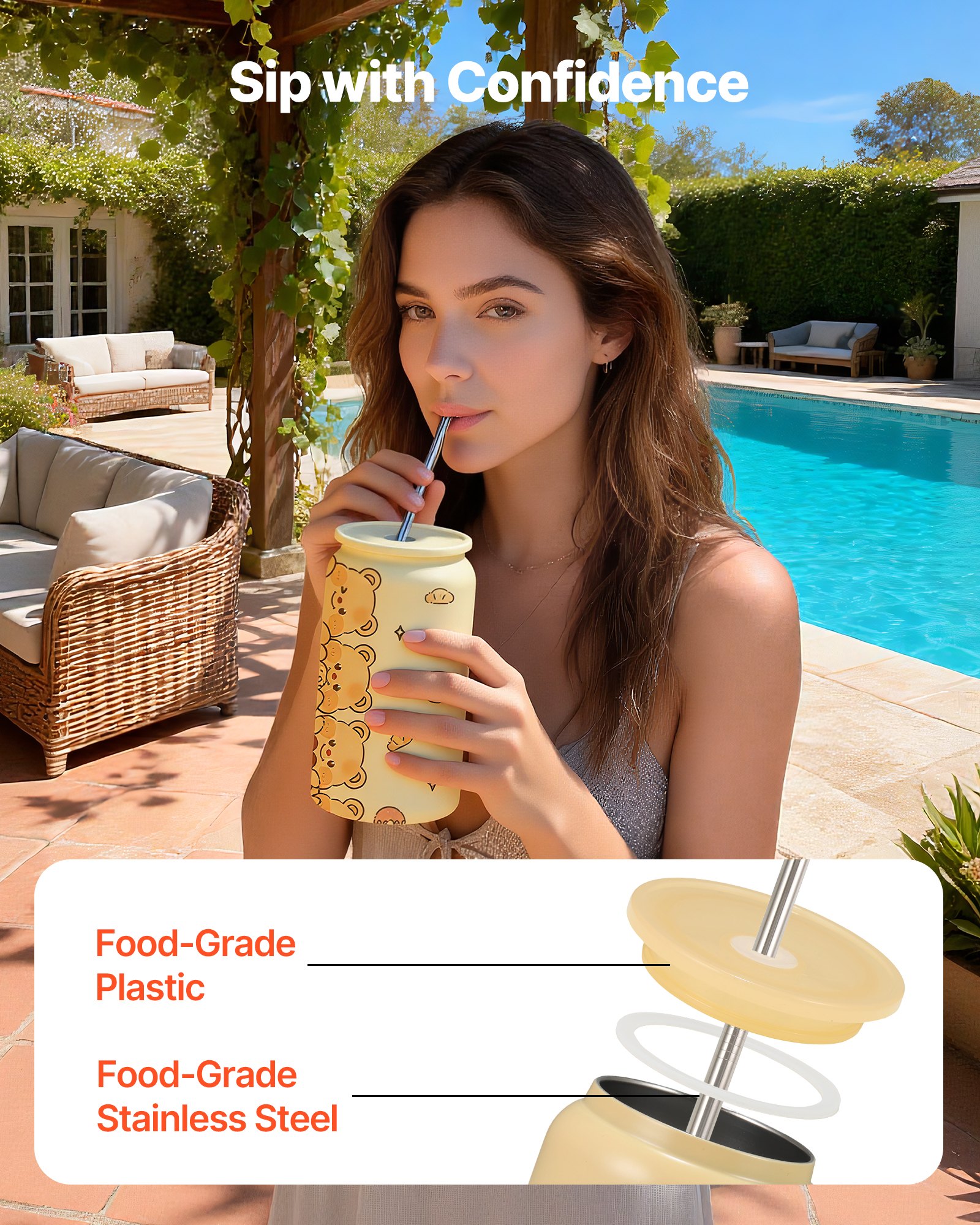 VEVOR Sublimatiebekers 12 stuks (473 ml), meerkleurige roestvrijstalen sublimatie thermosbekers met deksels en rietjes, dubbelwandige geïsoleerde sublimatie drinkflessen voor doe-het-zelf projecten en cadeaus