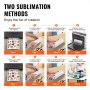 twee sublimatiemethoden voor VEVOR-sublimatiebekers met stapsgewijze visuele instructies.