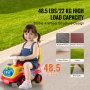 VEVOR ride on push car for kids, 48.5 lbs capacity, stable 4-wheel design for various surfaces.