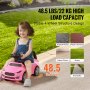 child riding pink VEVOR ride on push car. high load capacity, stable 4-wheel design for various surfaces.