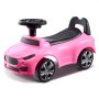 pink VEVOR ride on push car for kids with black seat and steering wheel, featuring gray wheels.