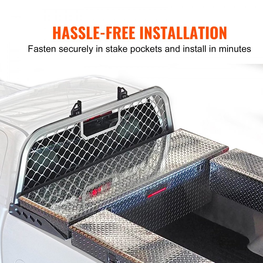 VEVOR Hoofdpijnrek Aluminium 136 kg Draagvermogen Truck Mount Truck Bed, 2057,4 x 660,4 x 152,4 mm Past op vrachtwagens Zwarte Truck Hoofdpijnrek Boren vereist