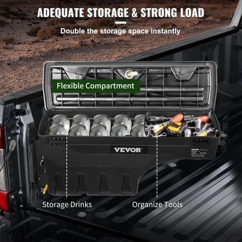 VEVOR vrachtwagen opbergbox opbergbox aanhanger 25L inhoud gereedschapskist 34kg