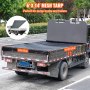 VEVOR kiepwagengaaszeil van 6x14 ft, gemonteerd op de laadbak van een vrachtwagen, perfect voor kiepwagens en opleggers.