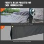 VEVOR Dump Truck Mesh Tarp, 8 x 18 ft, PVC Coated Black Heavy Duty Cover with 5.5" 18oz Double Pocket, Brass Grommets, Reinforced Double Needle Stitch Webbing Fits Manual or Electric Dump Truck System
