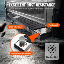VEVOR treeplanken compatibel met 2009-2018 Dodge Ram 1500/2010-2023 Ram 2500/3500 (inclusief 2019-2023 Classic) Crew Cab, 201 roestvrijstalen zijtreeplanken 227 kg 152,4 mm, verpakking van 2