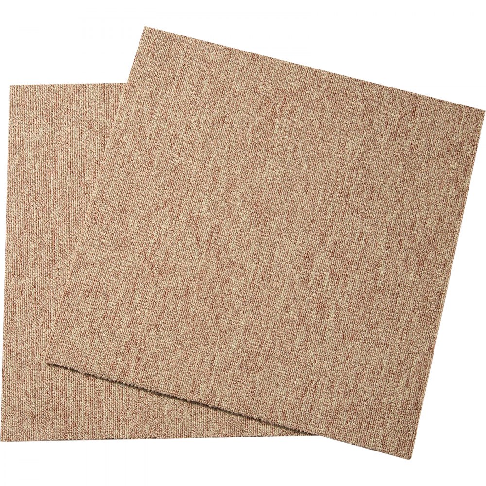 VEVOR Carpet Tiles Reusable, 20"x 20" Carpet Squares With Padding Attached, Soft Padded Carpet Tiles, Easy Install DIY for Bedroom Living Room Indoor Outdoor (16 Tiles, Dark Brown)