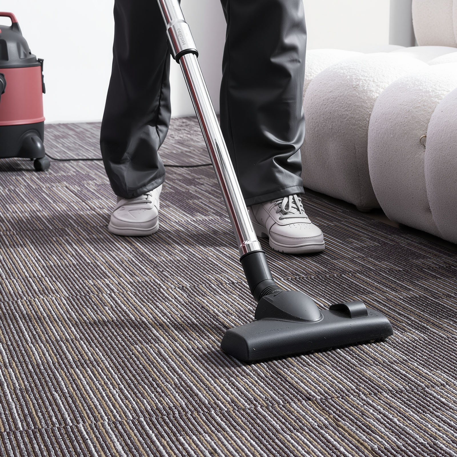 VEVOR Tapijttegels 609,6 x 609,6 x 6 mm, 24 stuks, modulaire tapijtvloer met een oppervlakte van 9 m², tapijtvloer, eenvoudig zelf te vervangen voor woonkamer en kantoor, grijs en bruin