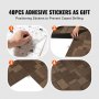 40pcs adhesive stickers prevent VEVOR carpet tiles from shifting, ensuring secure placement.