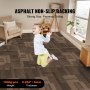 child jumping on brown VEVOR carpet tiles in a cozy living room with asphalt non-slip backing.