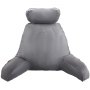 VEVOR Reading Pillow, Large Bed Pillow with Removable Headrest, Back Pillow with 3 Pockets, Shredded Memory Foam and Washable Short Velvet Cloth, Side with Handles for Reading, Gaming, Resting, Grey