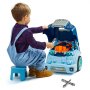VEVOR Engine Toy, 60 Pieces, Kids Mechanic Car Repair Set with Removable Parts, Lights and Sounds, Steering Wheel and Horn, Kids Mechanic Workshop Set for Toddler Ages 3 Years and Up, Blue