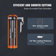 VEVOR Tegelsnijder met een totale snijlengte van 430 mm Snijmachine min 4-12 mm Snijbreedte 25mm Tegelsnijmachine incl extra snijwiel Tegelleg