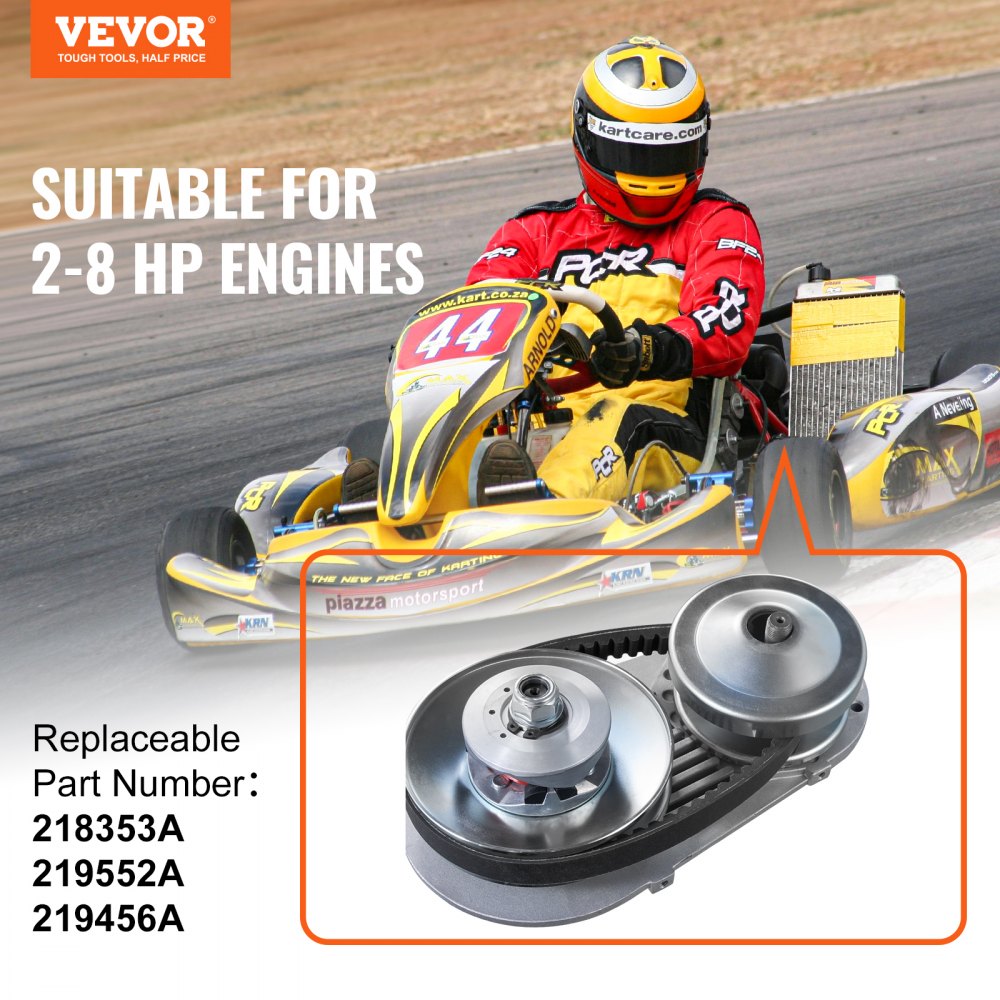 VEVOR aandrijfkoppeling 2-8 pk motor, 2000 tpm Hoogwaardige aandrijfkoppeling met asymmetrisch ontworpen wielen en robuuste rubberen riem, stabiele en duurzame koppeling met complete accessoires