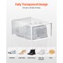 VEVOR Schoenenopbergdozen Stapelbare schoenendozen (12 stuks) Geschikt voor schoenen tot maat 11, Modulaire plastic schoenenorganizer voor het opbergen van hoge hakken, laarzen en hoeden, Wit frame